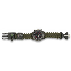 Reloj Paracord Táctico con brújula supervivencia verde Ref.33879-ve