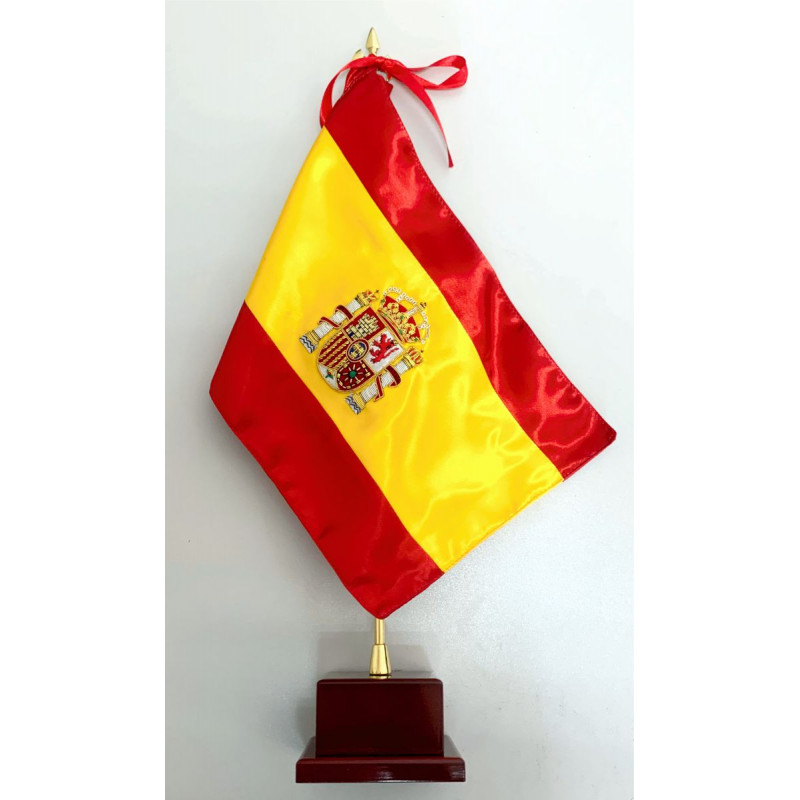 Bandera España sobremesa bordada a mano