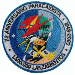 Parche 72 Aniversario Escuela Militar de Paracaidismo 1.500.000 Lanzamientos Escudo bordado